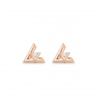 LOUIS VUITTON LV VOLT ONE STUD, PINK GOLD AND DIAMOND Q96975